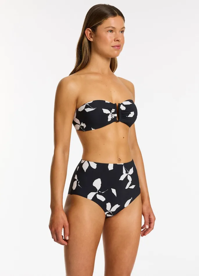 Elora Bloom Moulded Bandeau Bikini Top Black Women JETS Australia Bandeau Bikini Tops
