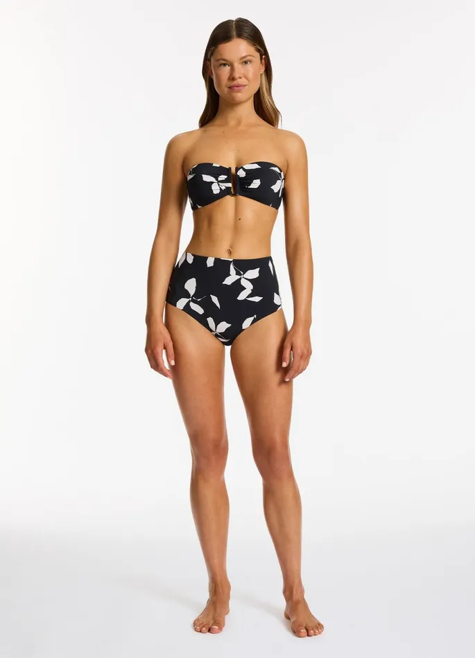 Elora Bloom Moulded Bandeau Bikini Top Black Women JETS Australia Bandeau Bikini Tops