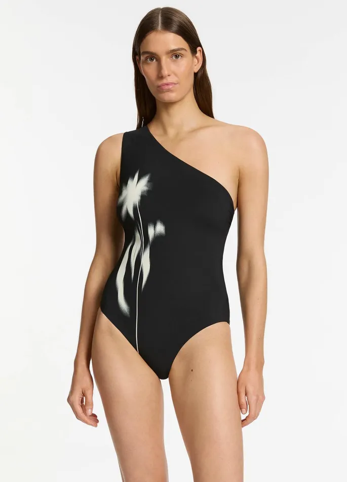 Elora One Shoulder One Piece Black Women JETS Australia One Shoulder One Piece