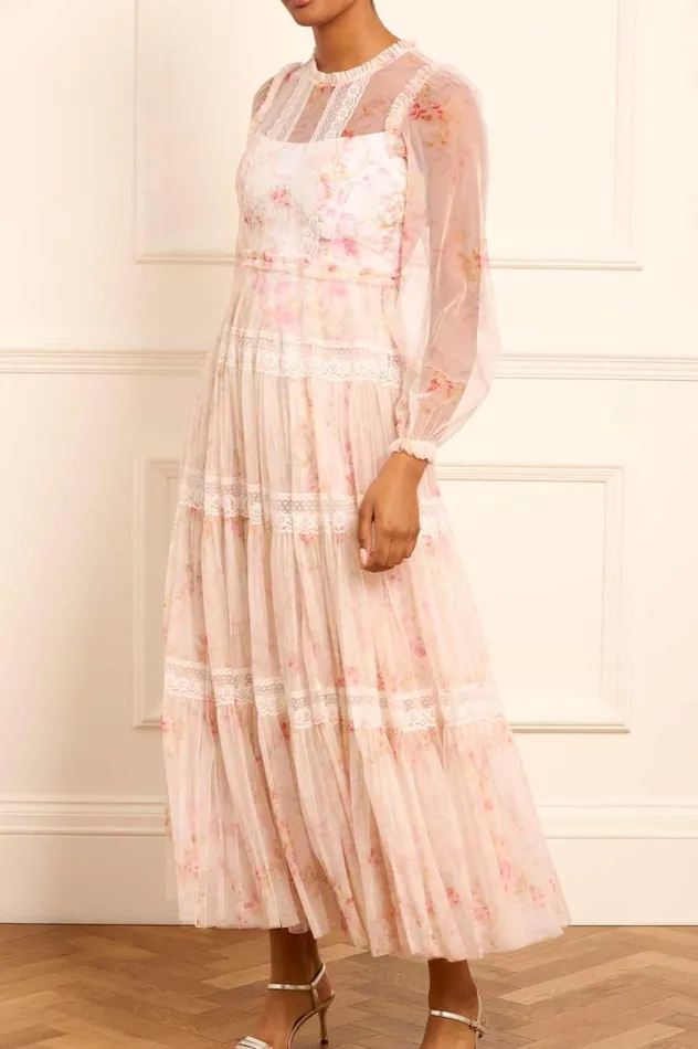 Enchanted Garden Lace Ankle Gown Multi Women Needle and Thread Dresses