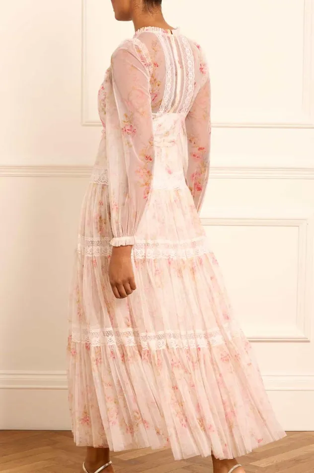Enchanted Garden Lace Ankle Gown Multi Women Needle and Thread Dresses