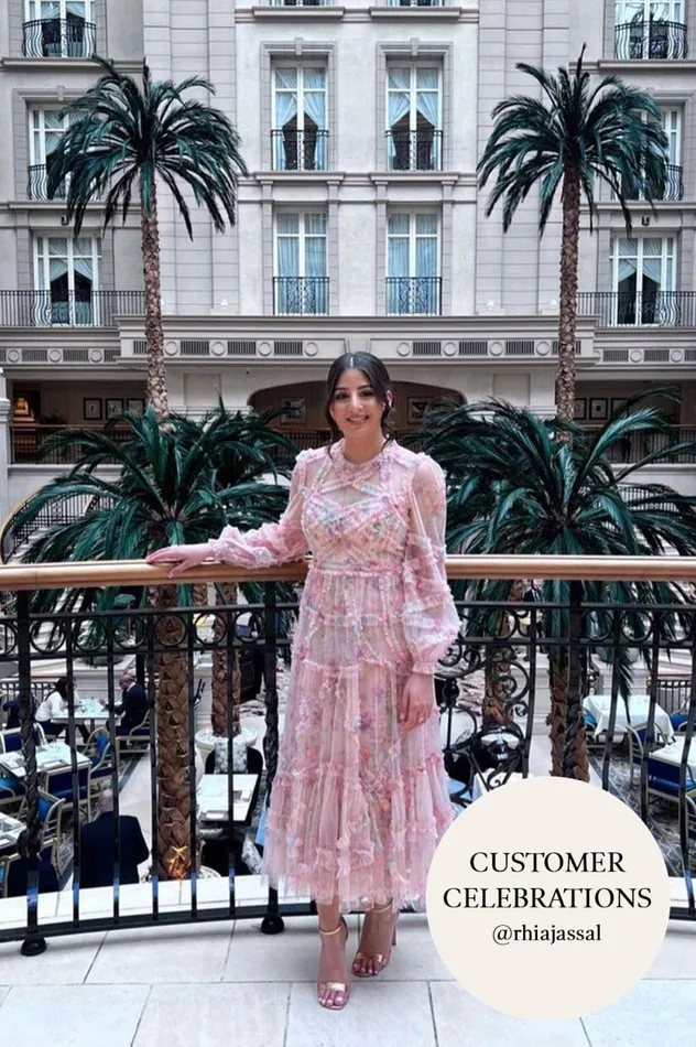 Floral Diamond Ruffle Ballerina Dress Multi Women Needle and Thread Dresses