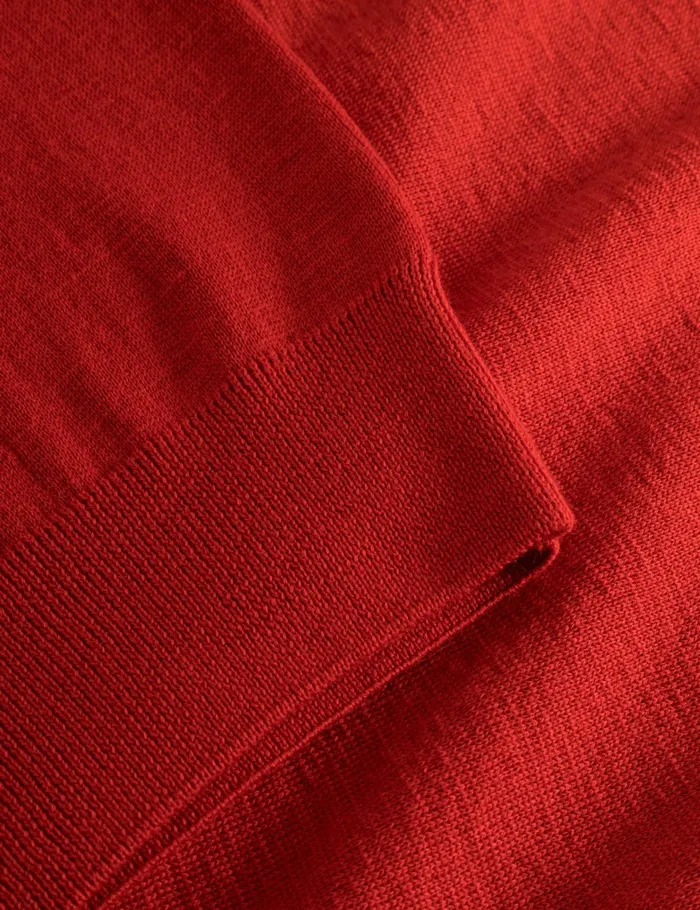Fort Knitwear BASE MERINO POLO KNIT Red 8211 Men Fort Knitwear BASE MERINO POLO KNIT Red 8211 Men