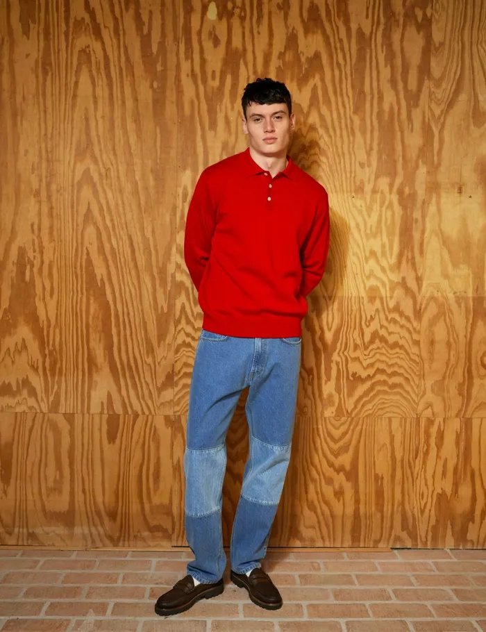 Fort Knitwear BASE MERINO POLO KNIT Red 8211 Men Fort Knitwear BASE MERINO POLO KNIT Red 8211 Men