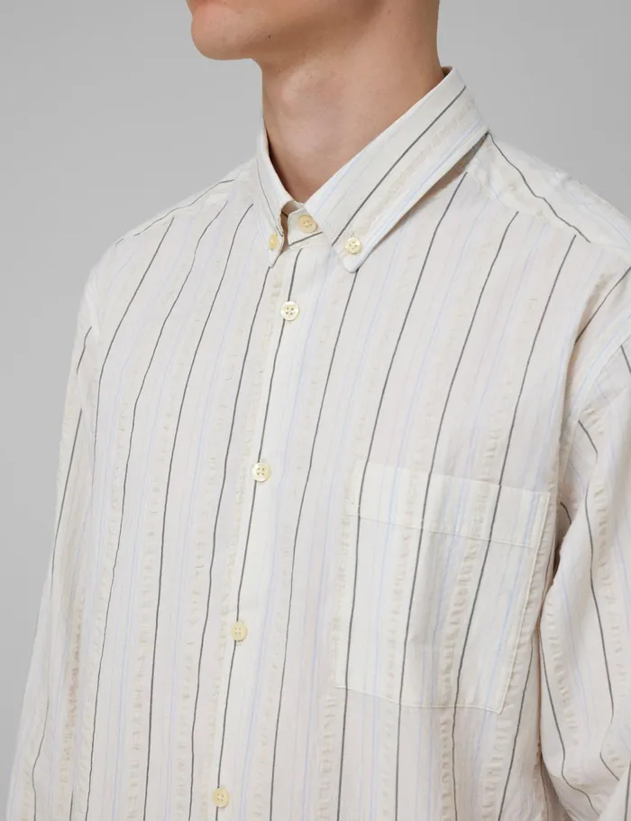 Fort Shirts CAMP SEERSUCKER SHIRT Cloud Stripe 8211 Men Fort Shirts CAMP SEERSUCKER SHIRT Cloud Stripe 8211 Men