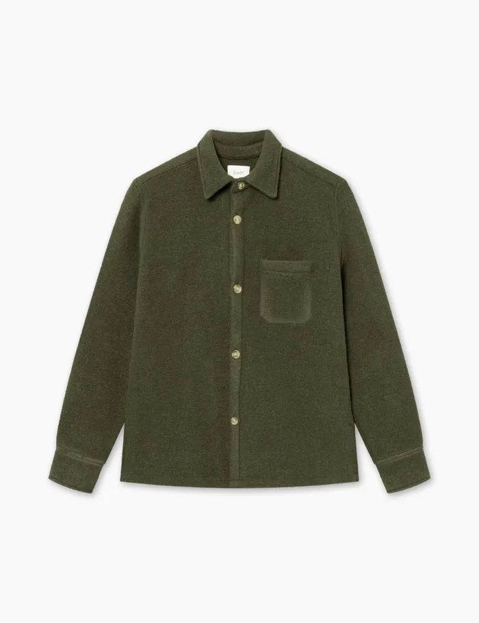 Fort Shirts IVY WOOL OVERSHIRT Dark Moss 8211 Men