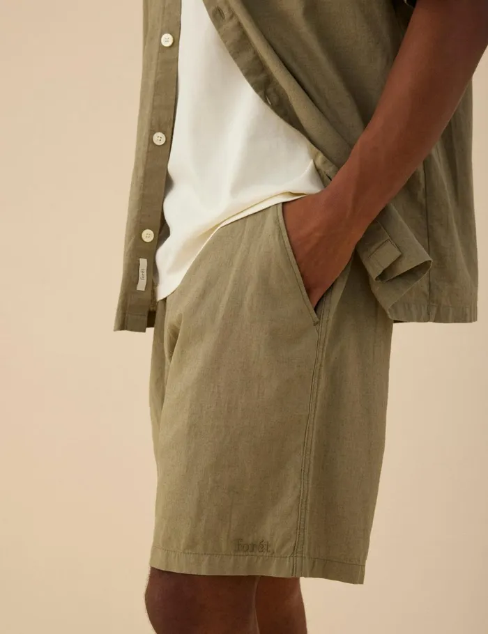 Fort Shirts SERENE LINEN SS SHIRT Dusty Olive 8211 Men Fort Shirts SERENE LINEN SS SHIRT Dusty Olive 8211 Men