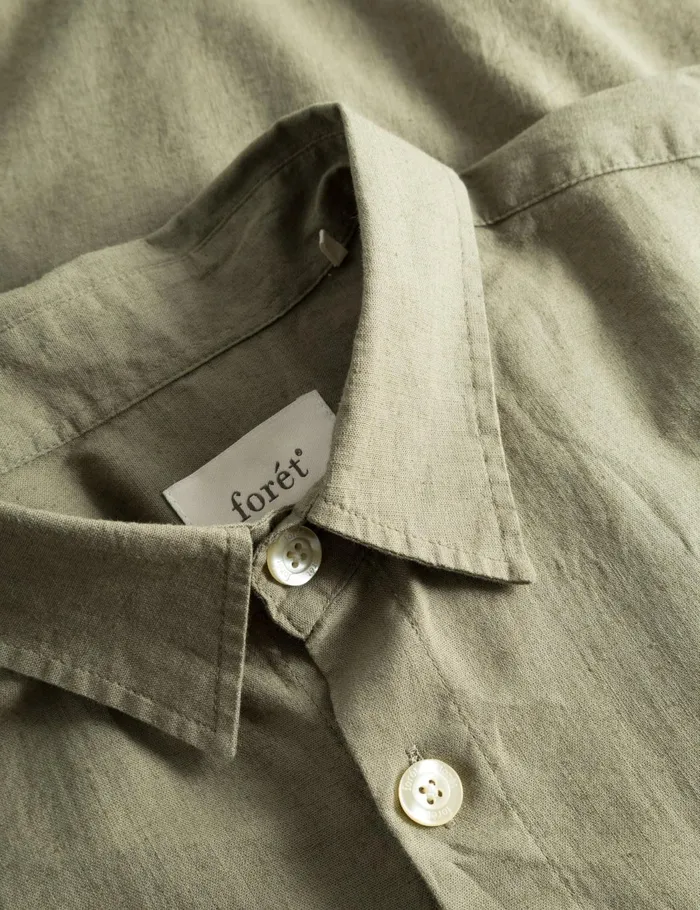 Fort Shirts SERENE LINEN SS SHIRT Dusty Olive 8211 Men Fort Shirts SERENE LINEN SS SHIRT Dusty Olive 8211 Men