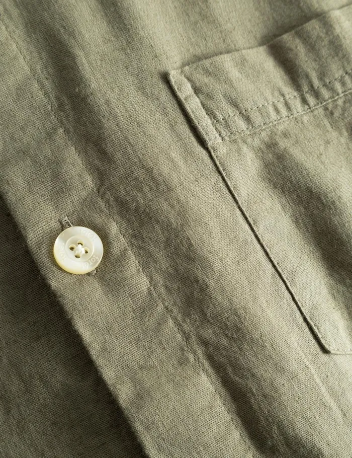 Fort Shirts SERENE LINEN SS SHIRT Dusty Olive 8211 Men Fort Shirts SERENE LINEN SS SHIRT Dusty Olive 8211 Men