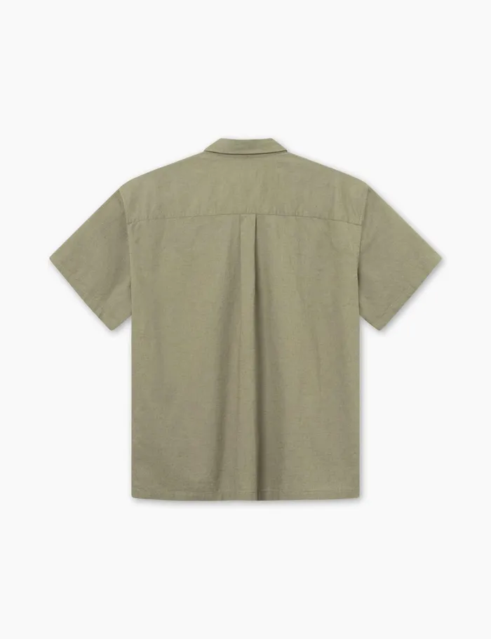 Fort Shirts SERENE LINEN SS SHIRT Dusty Olive 8211 Men Fort Shirts SERENE LINEN SS SHIRT Dusty Olive 8211 Men