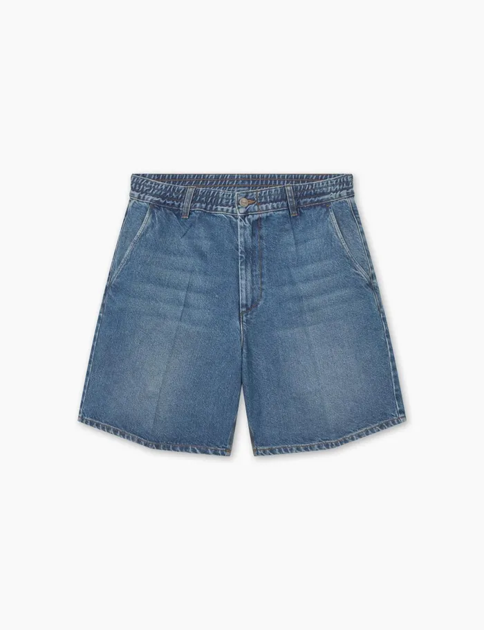 Fort Shorts CLAY CREASED DENIM SHORTS Vintage Blue 8211 Men