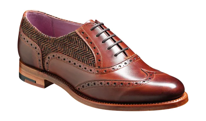 Freya 8211 Walnut Calf Brown Tweed Women Barker Shoes Womens Oxfords
