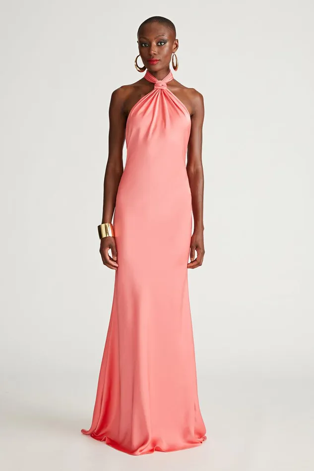 Gowns Women Halston Emie Gown In Satin Calypso