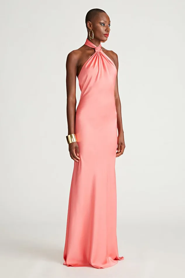 Gowns Women Halston Emie Gown In Satin Calypso
