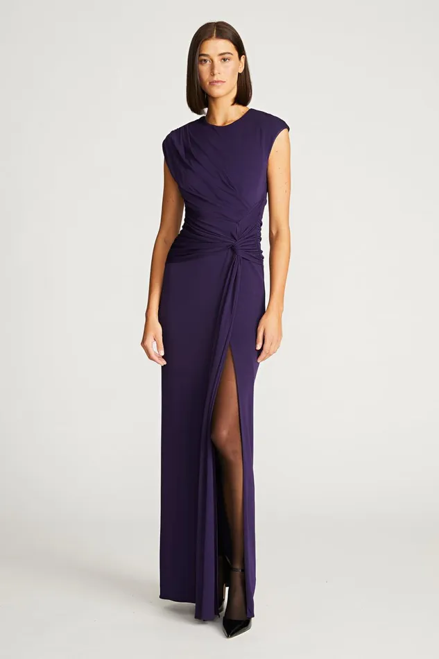 Gowns Women Halston Giovanna Gown In Matte Jersey Aubergine