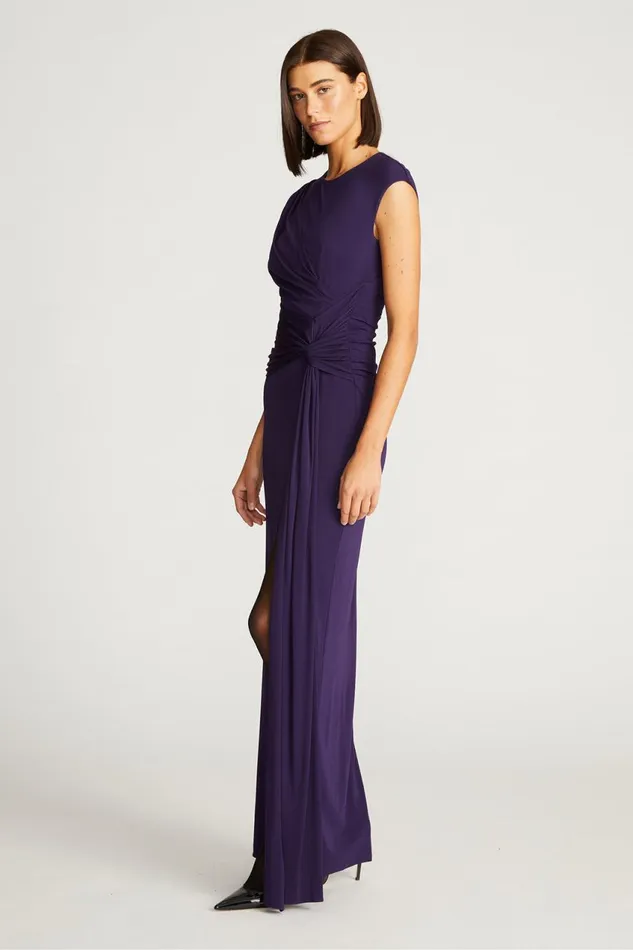 Gowns Women Halston Giovanna Gown In Matte Jersey Aubergine