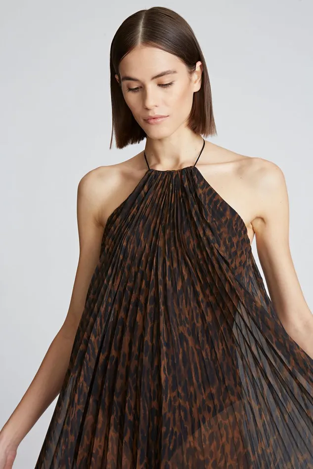 Gowns Women Halston Mariana Gown In ScubaChiffon Leopard Print