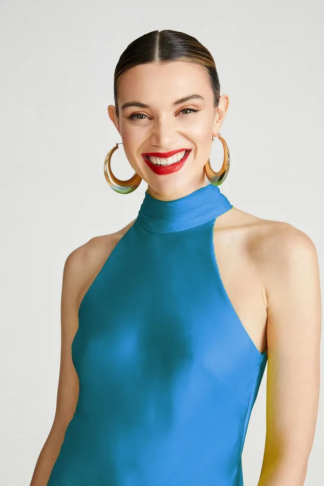 Gowns Women Halston Speranza Gown In Satin Daphne Blue