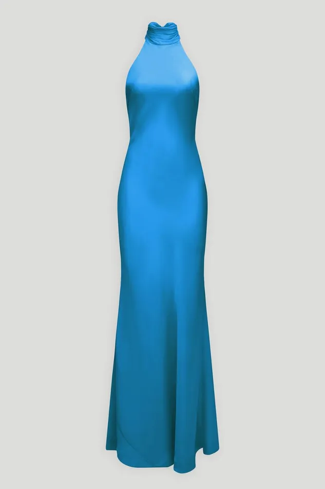 Gowns Women Halston Speranza Gown In Satin Daphne Blue