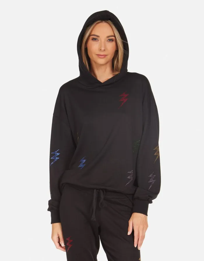 Harmony Crystal Lightning Peace Black Women039s Lauren Moshi Hoodies