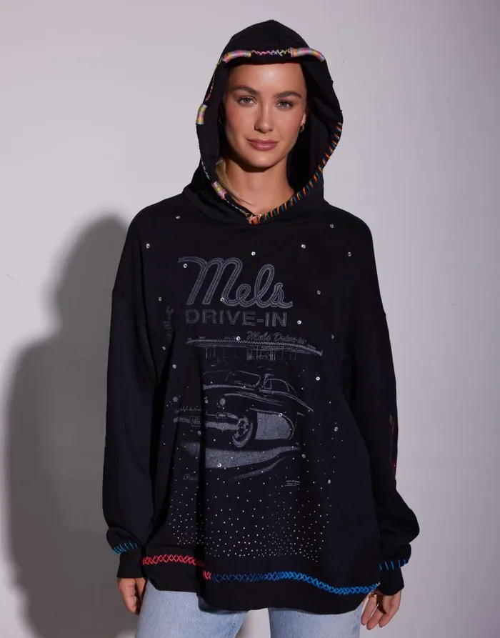 Harmony X Mels DriveIn Black Women039s Lauren Moshi Hoodies