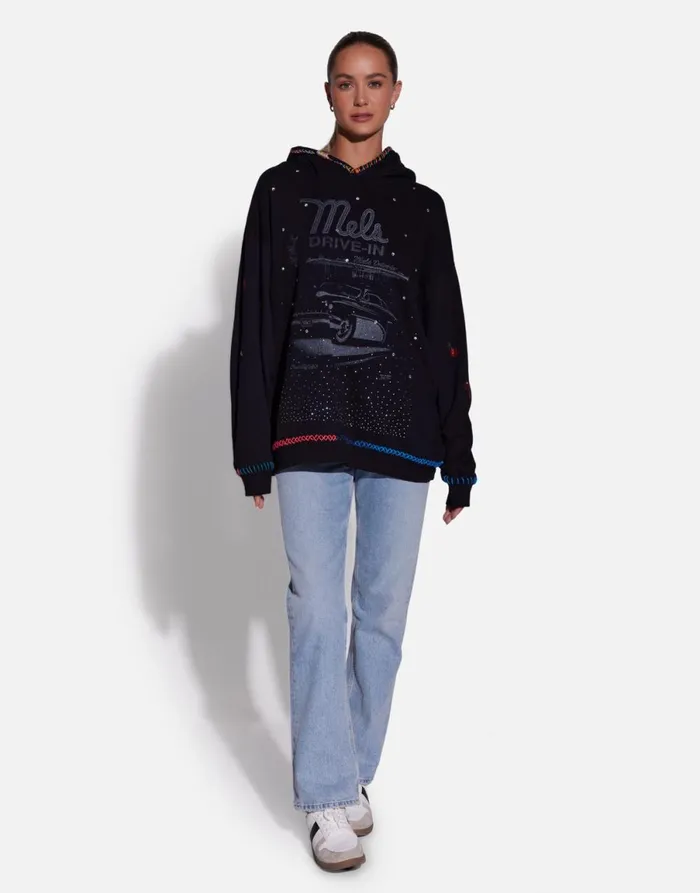 Harmony X Mels DriveIn Black Women039s Lauren Moshi Hoodies