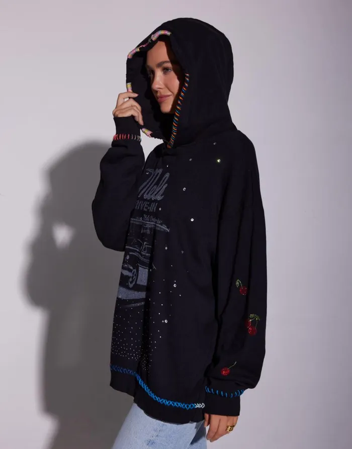 Harmony X Mels DriveIn Black Women039s Lauren Moshi Hoodies