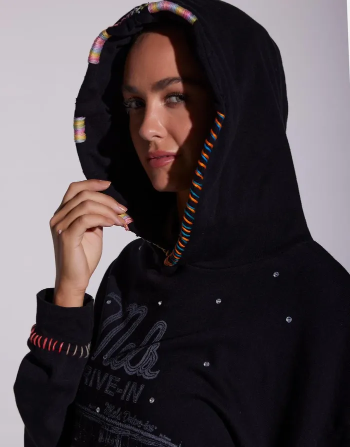 Harmony X Mels DriveIn Black Women039s Lauren Moshi Hoodies