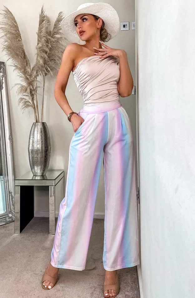 High Waisted Ombre Printed Trousers Women Missfiga Trousers
