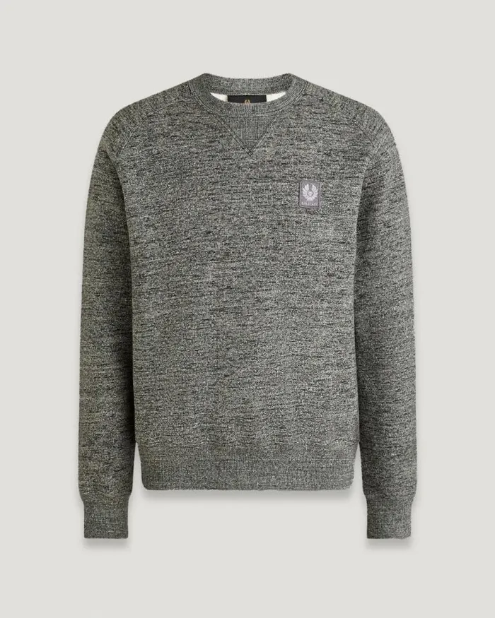 Hoodies and Sweatshirts Men Belstaff Assembly Crewneck Sweatshirt Grey Tweed Multi