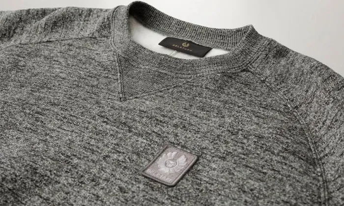 Hoodies and Sweatshirts Men Belstaff Assembly Crewneck Sweatshirt Grey Tweed Multi Hoodies and Sweatshirts Men Belstaff Assembly Crewneck Sweatshirt Grey Tweed Multi