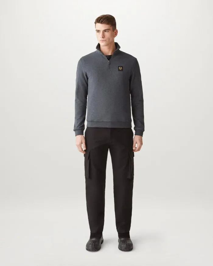 Hoodies and Sweatshirts Men Belstaff Belstaff Quarter Zip Sweatshirt Charcoal Heather Hoodies and Sweatshirts Men Belstaff Belstaff Quarter Zip Sweatshirt Charcoal Heather