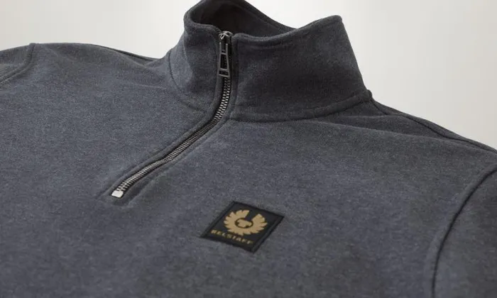Hoodies and Sweatshirts Men Belstaff Belstaff Quarter Zip Sweatshirt Charcoal Heather Hoodies and Sweatshirts Men Belstaff Belstaff Quarter Zip Sweatshirt Charcoal Heather