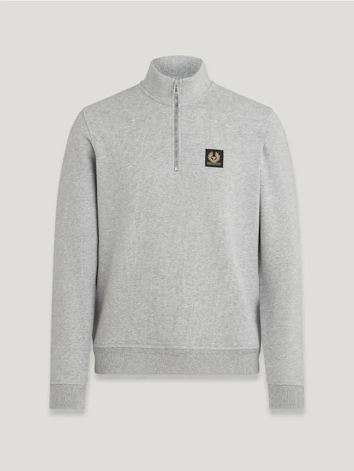 Hoodies and Sweatshirts Men Belstaff Belstaff Quarter Zip Sweatshirt Old Silver Heather