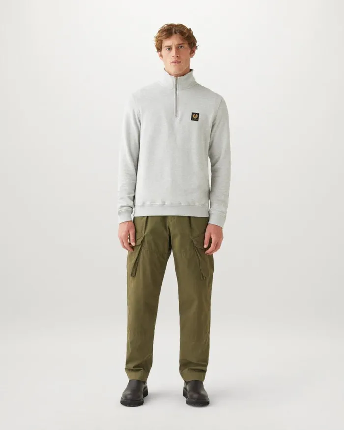 Hoodies and Sweatshirts Men Belstaff Belstaff Quarter Zip Sweatshirt Old Silver Heather Hoodies and Sweatshirts Men Belstaff Belstaff Quarter Zip Sweatshirt Old Silver Heather