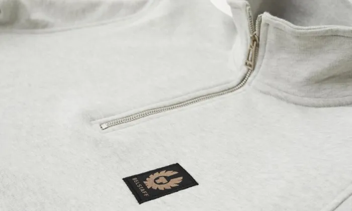 Hoodies and Sweatshirts Men Belstaff Belstaff Quarter Zip Sweatshirt Old Silver Heather Hoodies and Sweatshirts Men Belstaff Belstaff Quarter Zip Sweatshirt Old Silver Heather