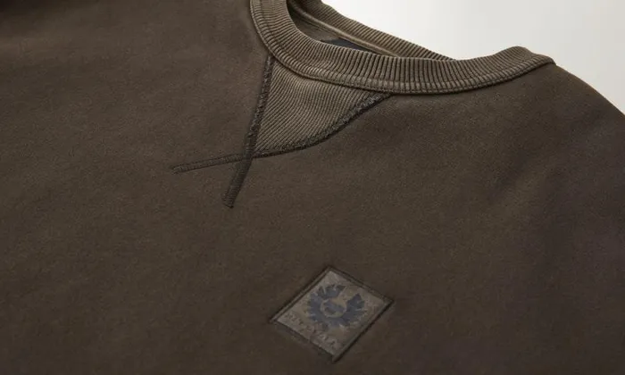 Hoodies and Sweatshirts Men Belstaff Hockley Crewneck Sweatshirt Forge Grey