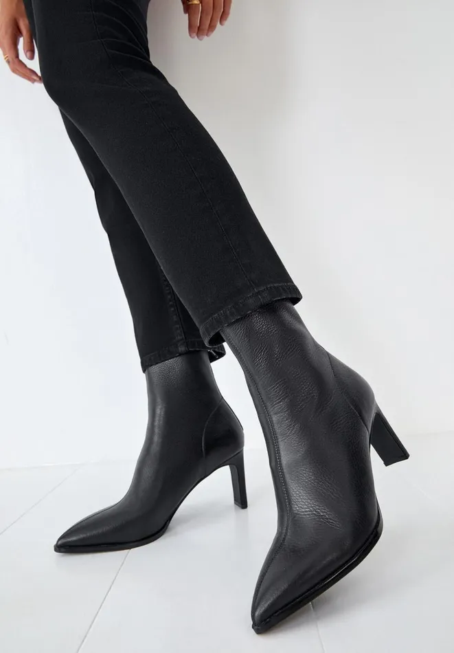 Hush Boots Women Kendal Leather Sock Boots Black