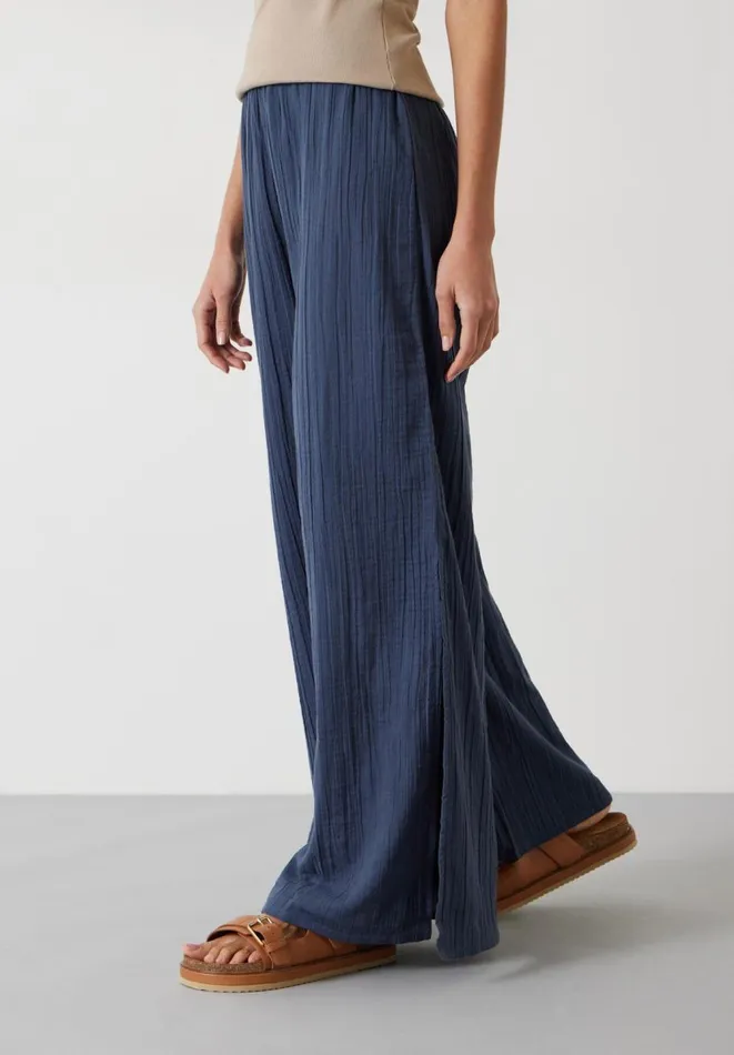 Hush Coords Women Elodie Oversized Cheesecloth Trousers Petrol Hush Coords Women Elodie Oversized Cheesecloth Trousers Petrol