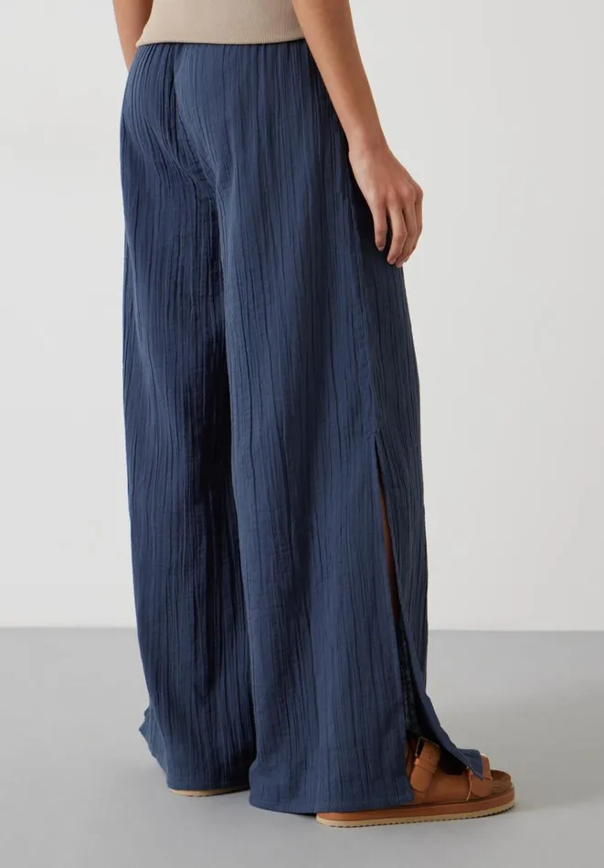 Hush Coords Women Elodie Oversized Cheesecloth Trousers Petrol Hush Coords Women Elodie Oversized Cheesecloth Trousers Petrol