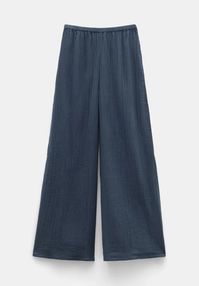 Hush Coords Women Elodie Oversized Cheesecloth Trousers Petrol Hush Coords Women Elodie Oversized Cheesecloth Trousers Petrol