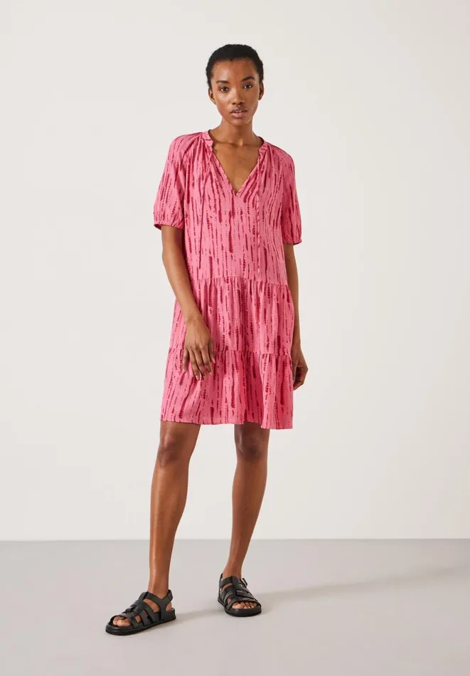 Hush Dresses Women Kailey Mini Dress Striped Tie Dye Pink