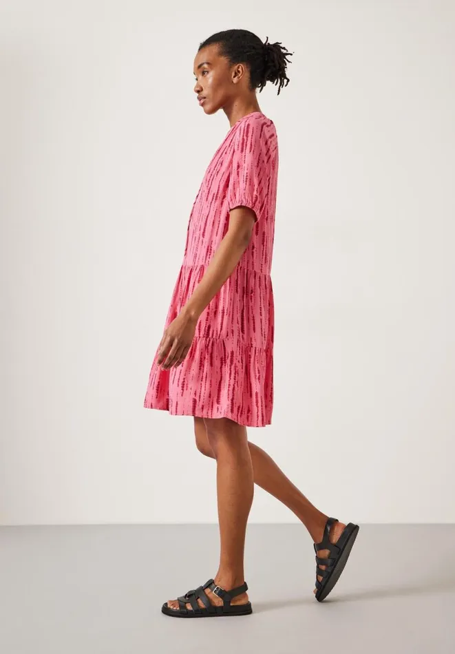 Hush Dresses Women Kailey Mini Dress Striped Tie Dye Pink