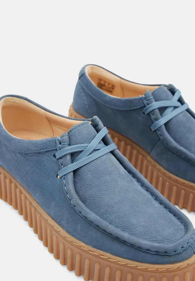 Hush Flats Women Clarks Torhill Bee Nubuck Moccasins Blue Hush Flats Women Clarks Torhill Bee Nubuck Moccasins Blue