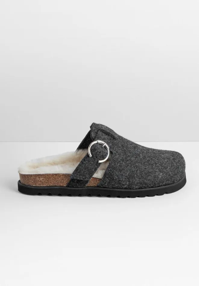 Hush Flats Women Lynton Mule Slippers Grey