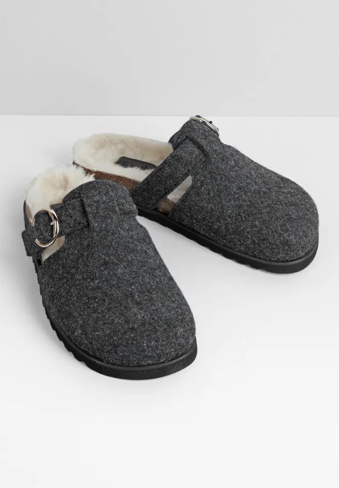 Hush Flats Women Lynton Mule Slippers Grey