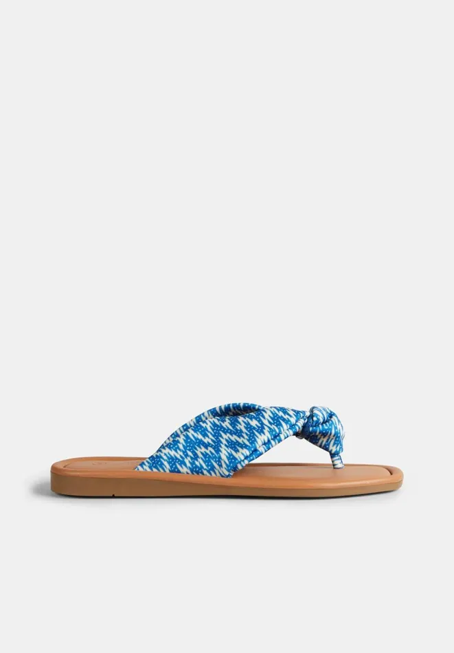Hush Flats Women Tahiti Knotted Sandals Blue White