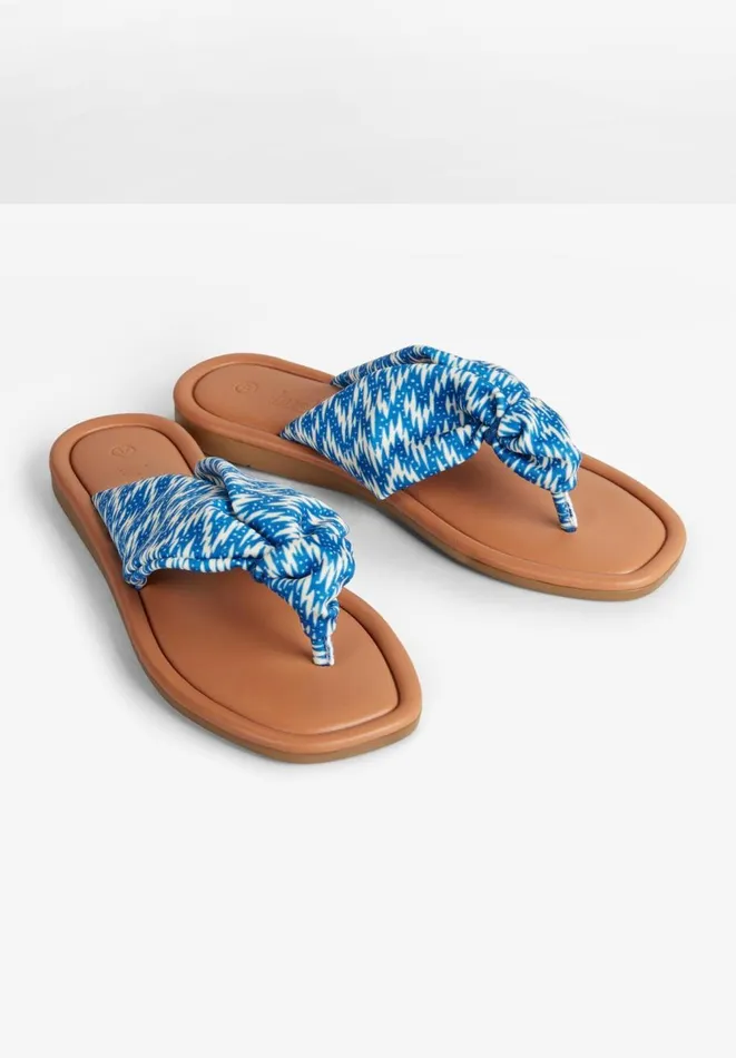 Hush Flats Women Tahiti Knotted Sandals Blue White
