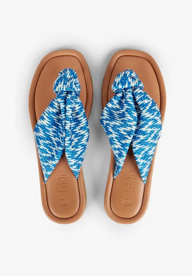Hush Flats Women Tahiti Knotted Sandals Blue White