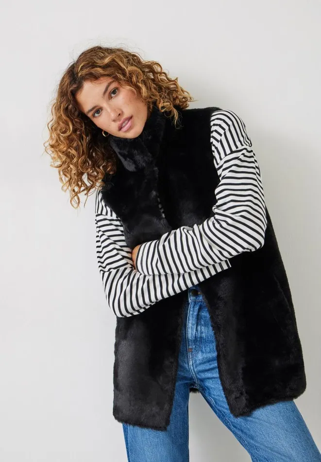 Hush Jackets and Coats Women Ivara Faux Fur Gilet Black